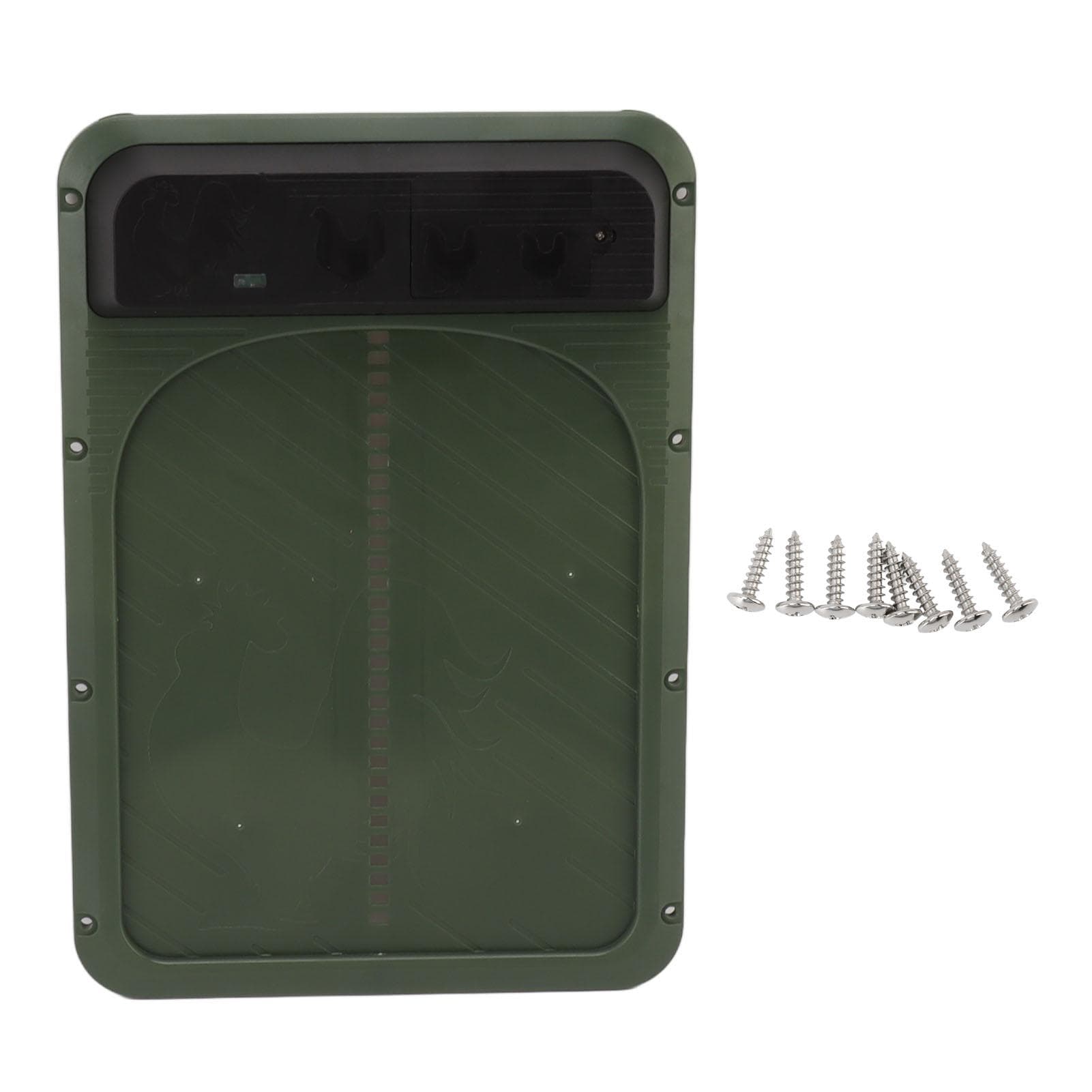 Automatic Chicken Coop Door Plastic Battery Powered Light Sensing Auto Chicken Door for Farm Dark green