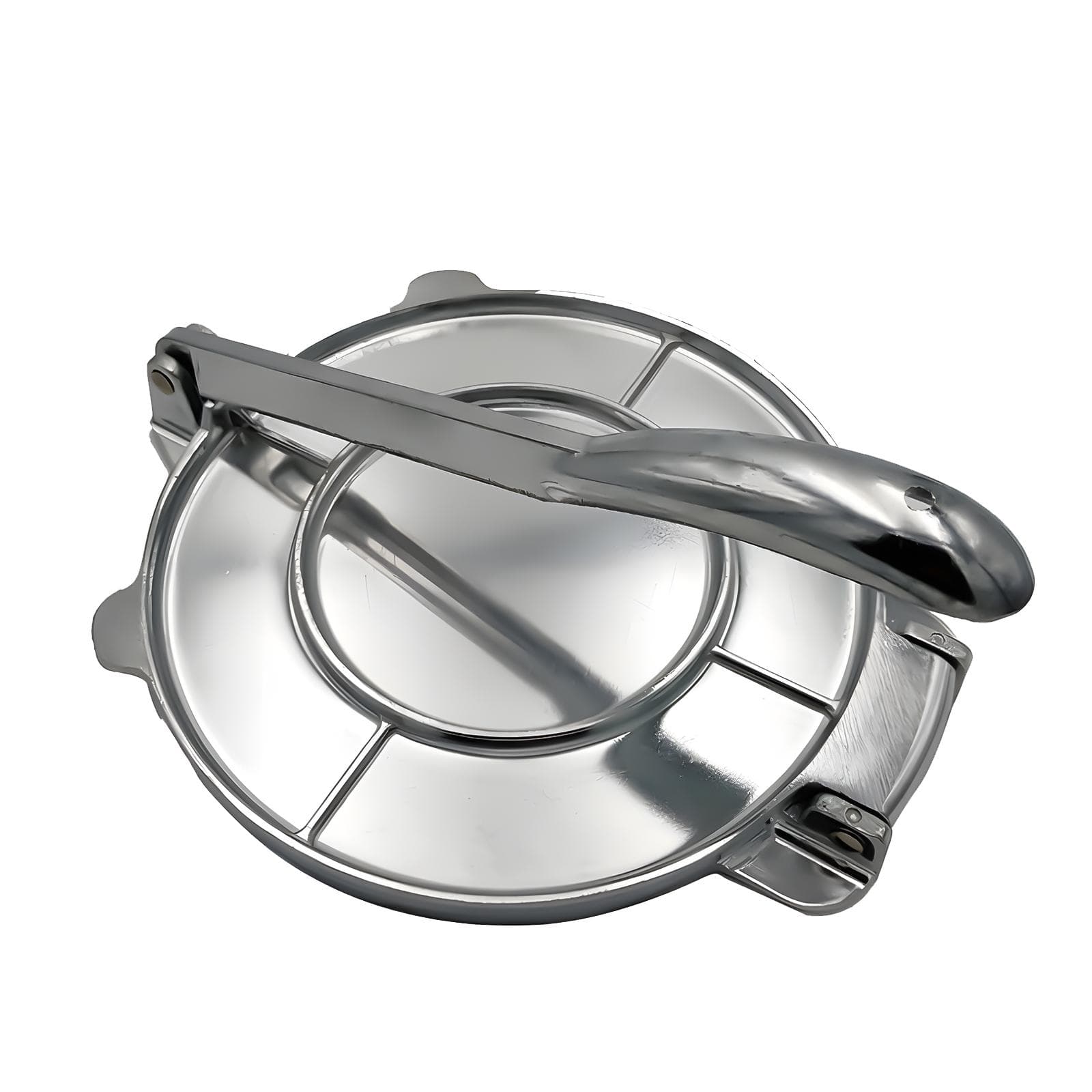 Tortilla Press 8 Inches Heavy Duty Flour Tortilla Press Aluminum Alloy Pre-Seasoned Roti Maker with silver