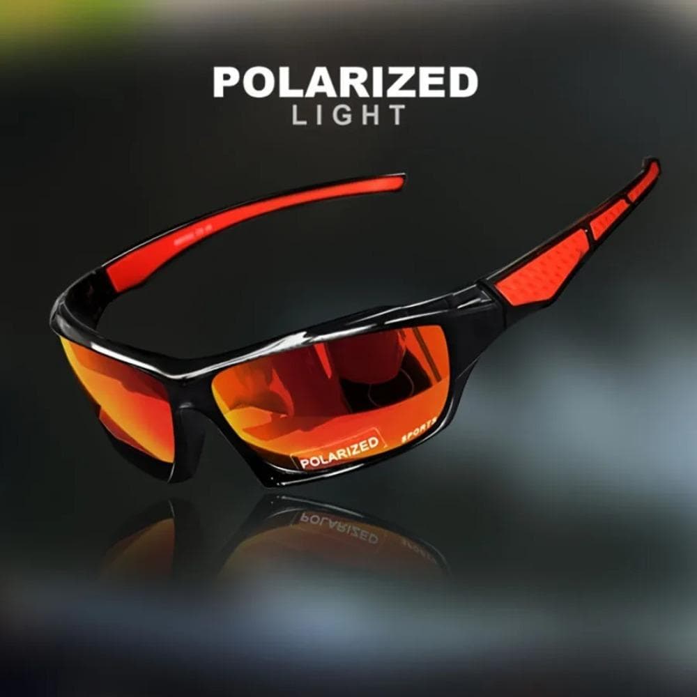 HD Lens Polarized Cycling Sunglass UV400 Outdoor Sport Goggle UV Resistant Cycling Glass Riding red
