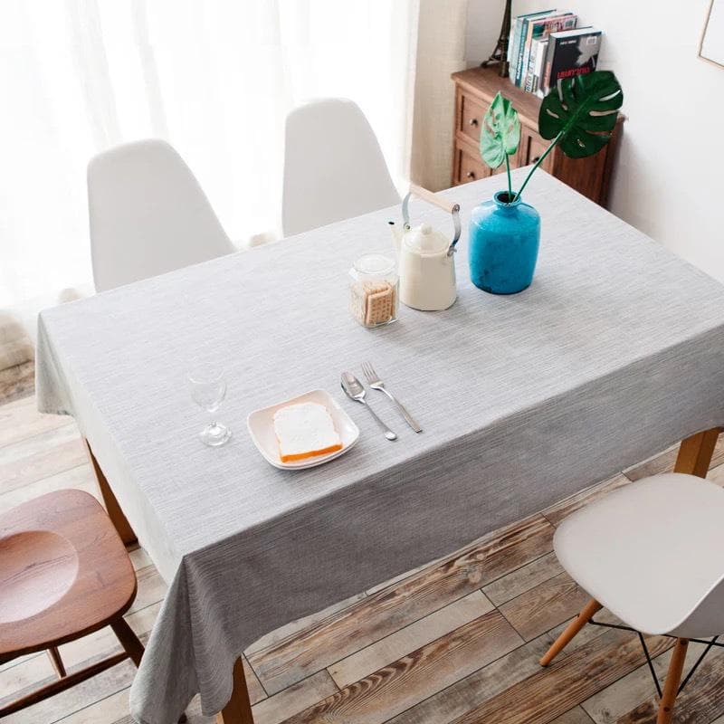 Plain Striped Cotton Linen Tablecloth Minimalist Restaurant Decoration Anti Slip Tablecloth Dust Proof Shooting Background Cloth 90x90cm