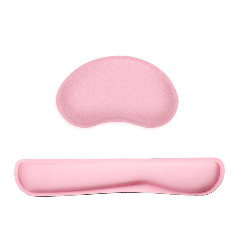 Memory Foam Keyboard Mouse Wrist Pad Set Office Gaming Keyboard Mouse Wrist Pads with Lycra Fabric pink