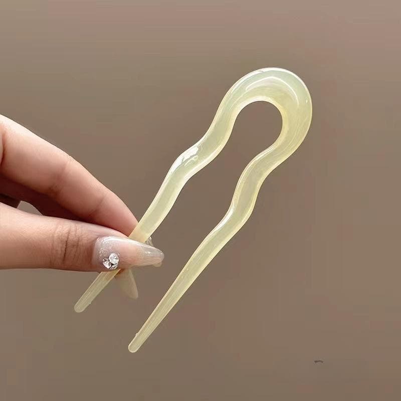 U-Shaped Hair Fork Fashion Tortoiseshell Acrylic Hairpin Geometric Design Headwear Hair Sticks Women Girls