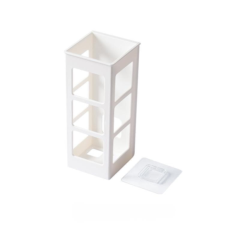 Wall mounted Bathroom Hair Dryer Holder Storage Box Hanging Rack Curling Plastic Shelf Bathroom Organizer Storage Rack white