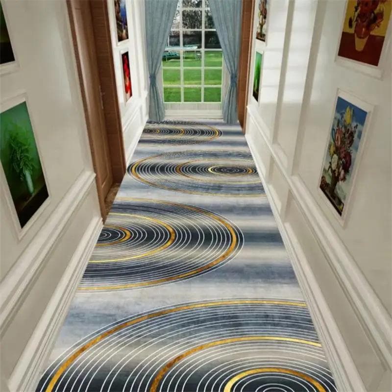 Nordic Style Living Room Area Rug Corridor Hallway Carpet Abstract Geometric Bedroom Rugs Kitchen Mat Crystal Velvet Doormat 50x100cm
