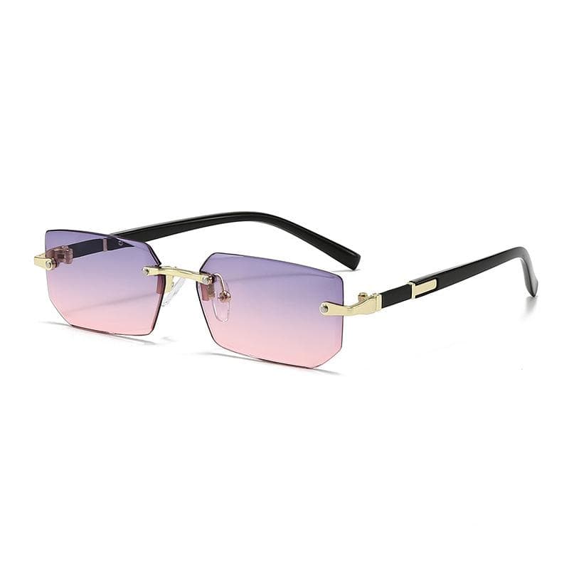 Rimless Sunglasses Rectangle Fashion Popular Women Men Shades Small Square Sun Glasses For Female male Summer Traveling Oculos 1PCS