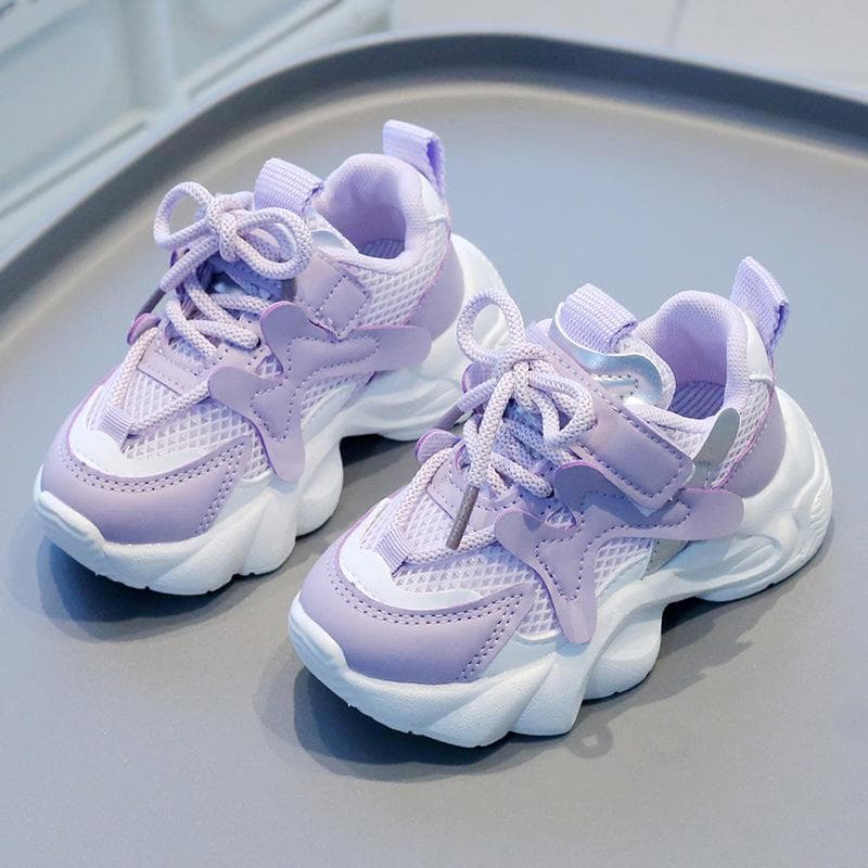 Children's Sports Shoes Summer Girl's Mesh Anti Slip Soft Sole Casual Shoes for Boys Breathable Sneakers 30 purple