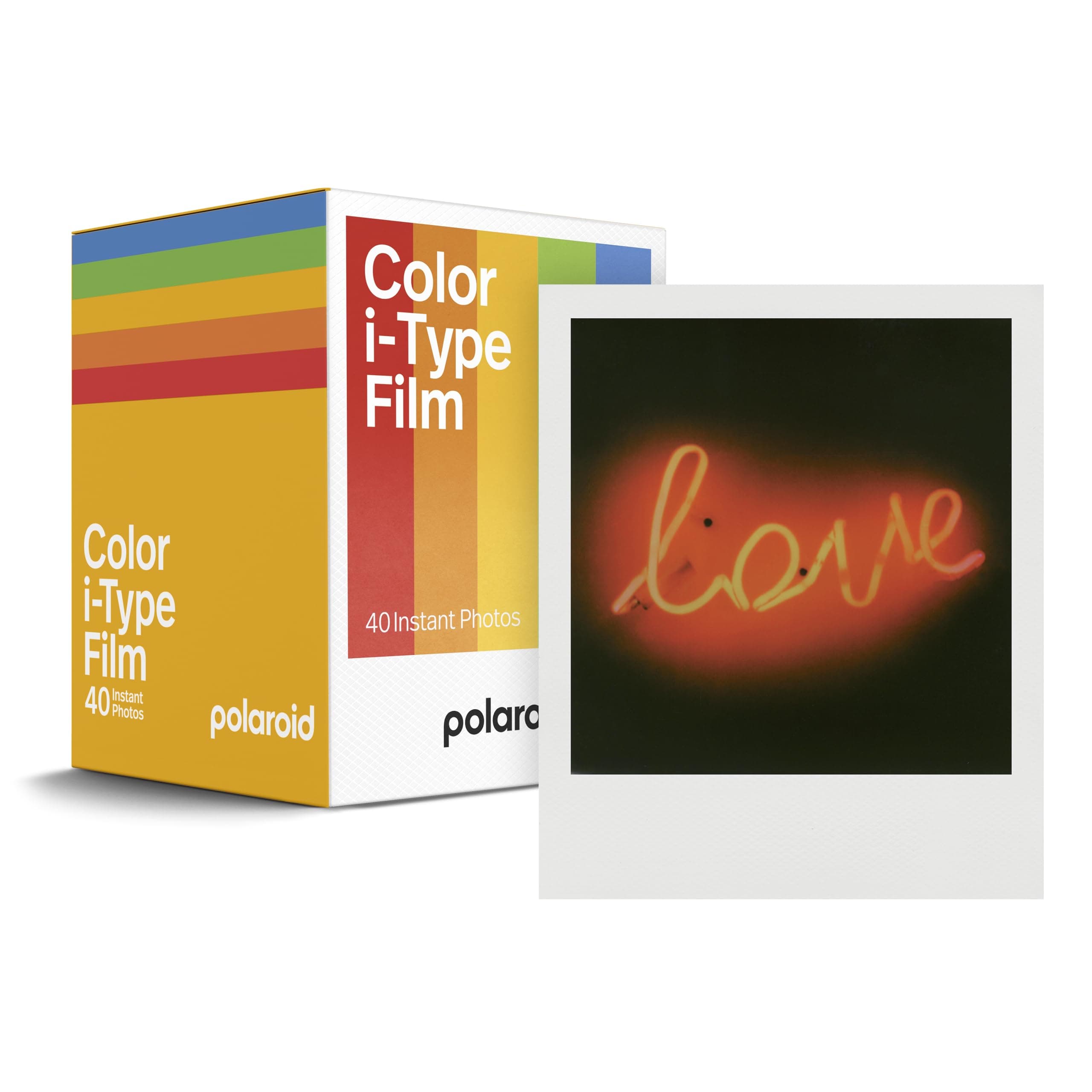 Polaroid Instant Film Color Film for i-Type - x40 Film Pack, 40 Films, White Frame (6010)