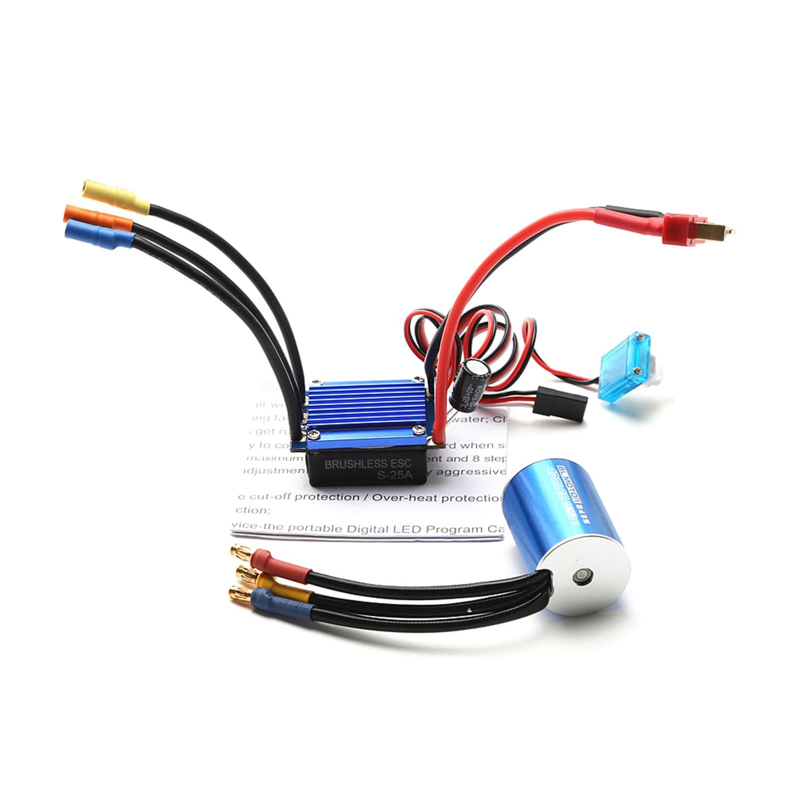 2435 4800KV Brushless Motor and 25A ESC Replacement for HSP Wltoys 1/16 1/18 Remote Control Truck 4800KV blue