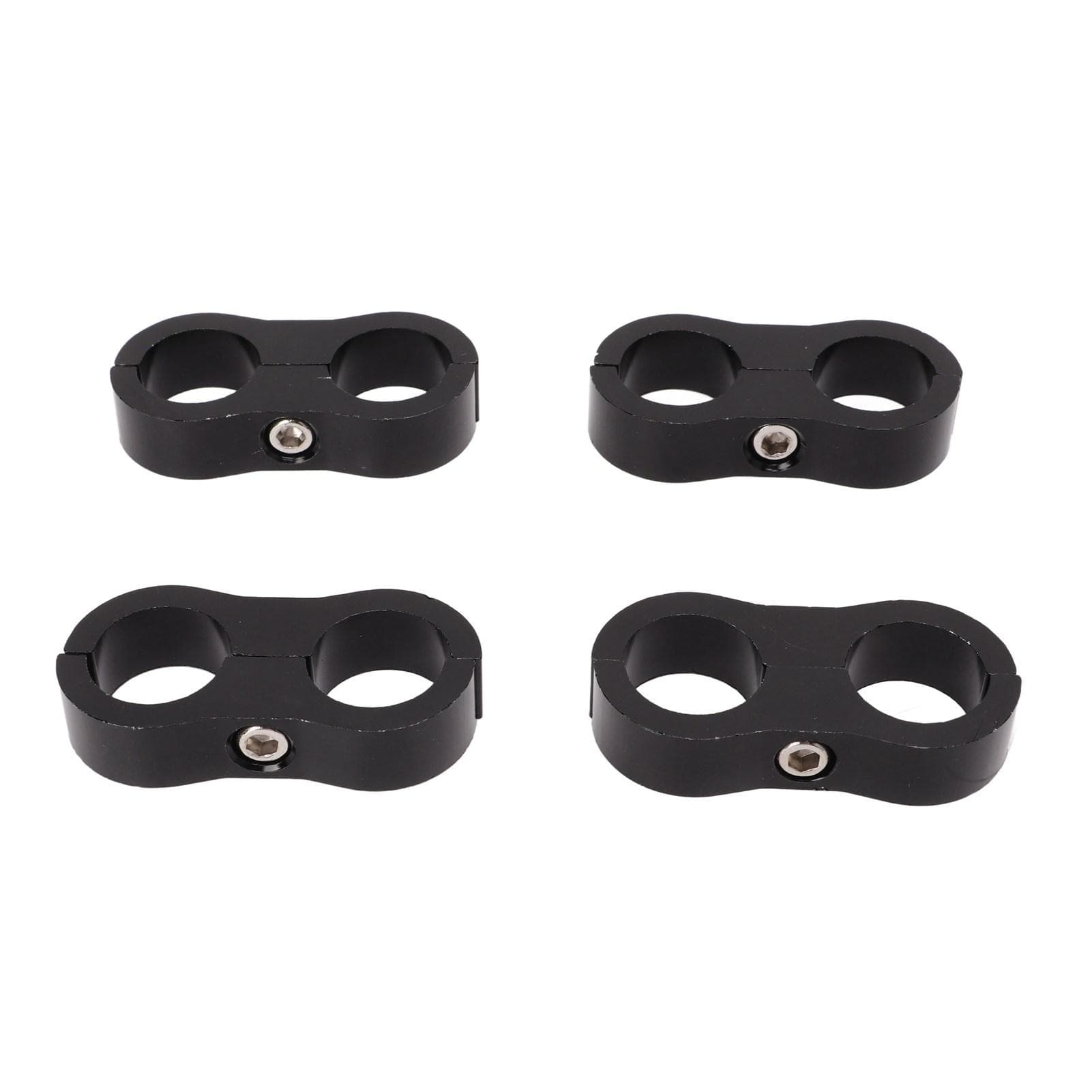 4 Pcs 8AN Hose Separator Clamp Fuel Line Mounting Clamp Mounting Divider Fitting Adapter for 12
