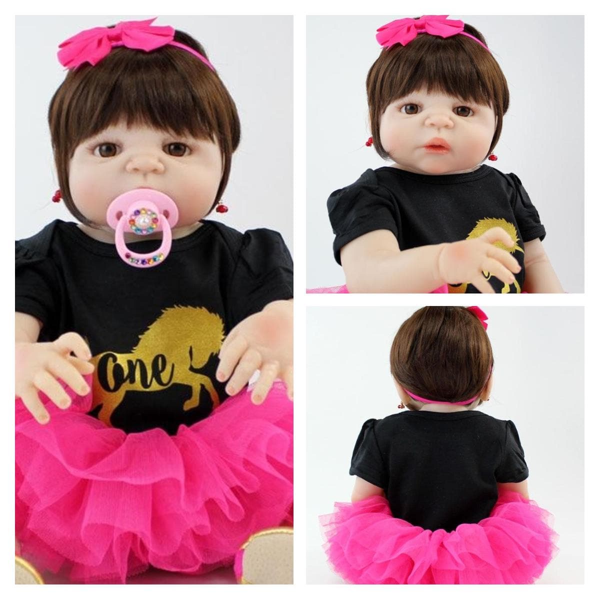 BZDOLL 55 CM Full Silicone Reborn Girl Baby Doll Toys Realistic Newborn Princess Toddler Boneca Lovely Birthday Gift Present Girl-10