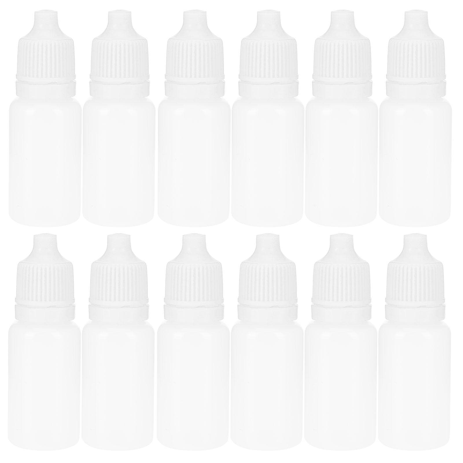 50Pcs 5ml Empty Dropper Bottles Squeezable Eye Liquid Bottle Container with Lids Plugs white
