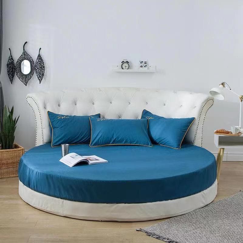 High Grade Pure Cotton Round Bedspread 200cm Round Bed Sheet 100% Cotton Solid Color Bed Skirt No Pillowcase 1pc Sheet 220cm