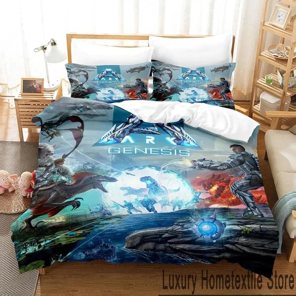 3D Print ARK Genesis Game Bedding Set Boys Girls Twin Queen King Size Duvet Cover Pillowcase Bed boys Adult Home Textileextile 70x133cm 2pcs