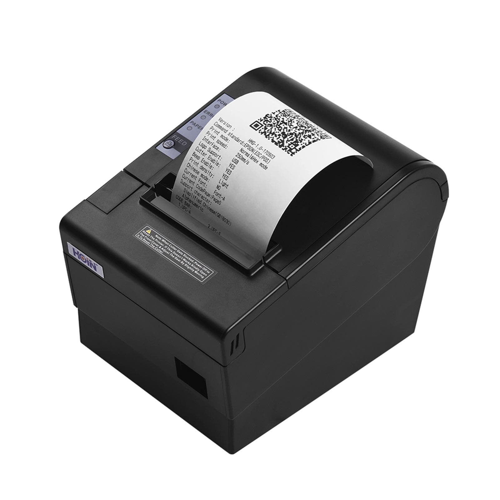 HOIN 80mm Thermal Receipt Printer with Auto Cutter USB Ethernet Interface Ticket Bill printing UK Plug black