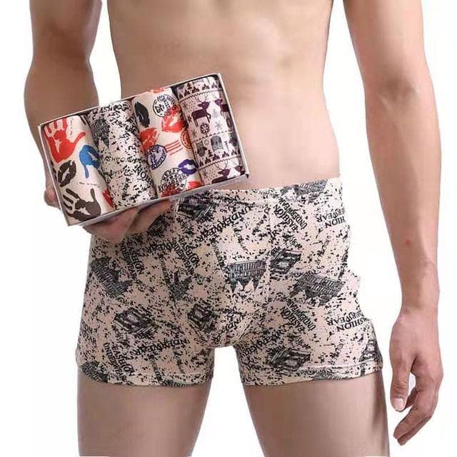 Men's Panties 4pcs/Lot Male Underpants Man Pack Shorts Boxers Underwear Fashion Sexy Mens Boxer Bamboo Hole Large Size L-4XL XXXL
