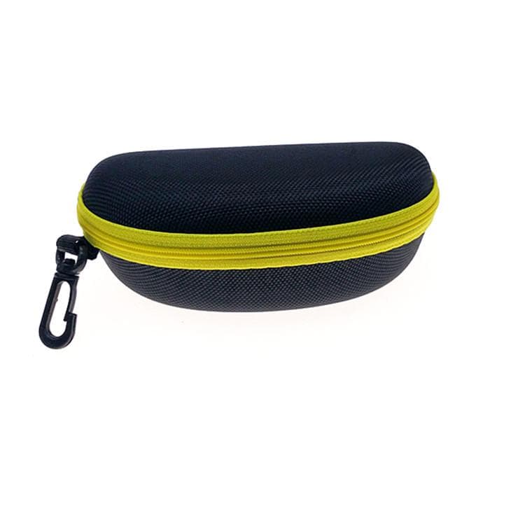 Portable Eyeglasses Protector Case with Hook Men Women Zipper Box Eye Glasses Box Sunglasses Bag Shell Clam Pouch Hard Case yellow