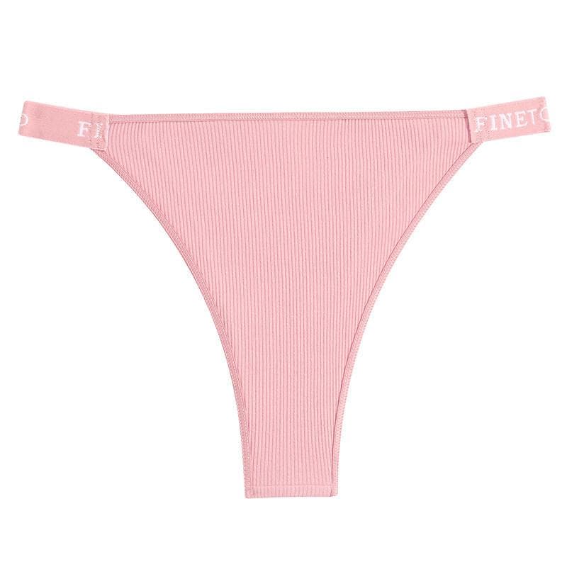 All of Me Women Panty Cotton Briefs Sexy Panties Thong Underwear Solid Color Intimates Lingerie for Woman L pink