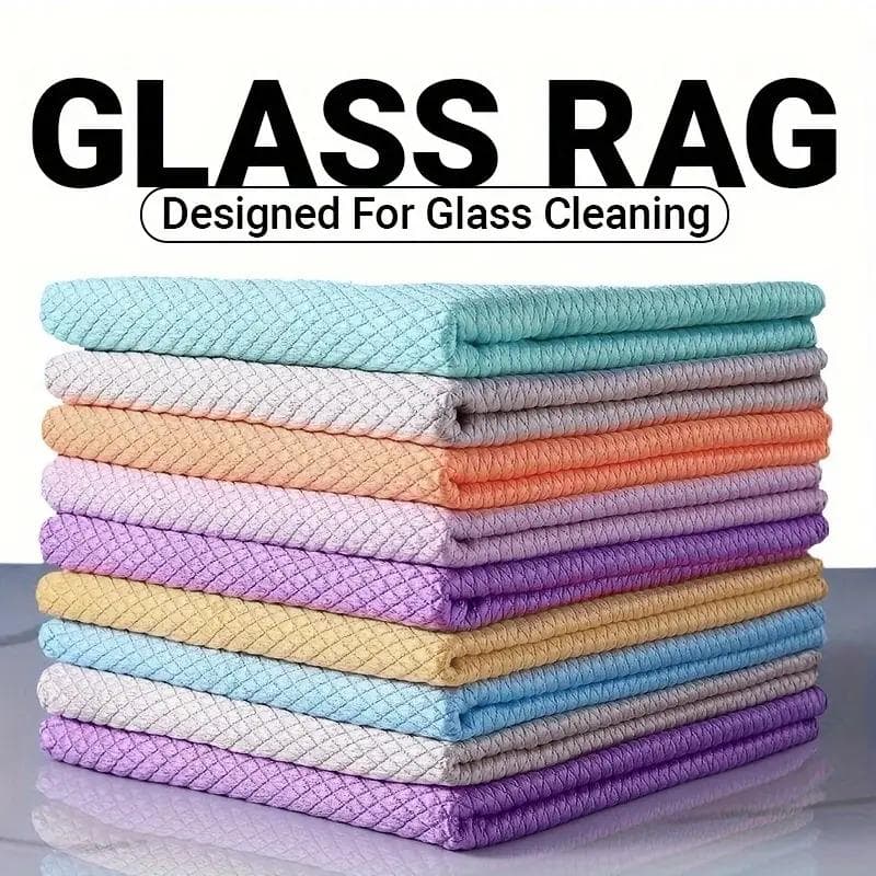 Fish Scale Glass Wiping Cloth, Household Cleaning Cloth, Stains Removal Cloth, Window Wiping Towel, Multipurpose Rag, Cleaning Supplies, Cleaning Tool 5pcs multicolour