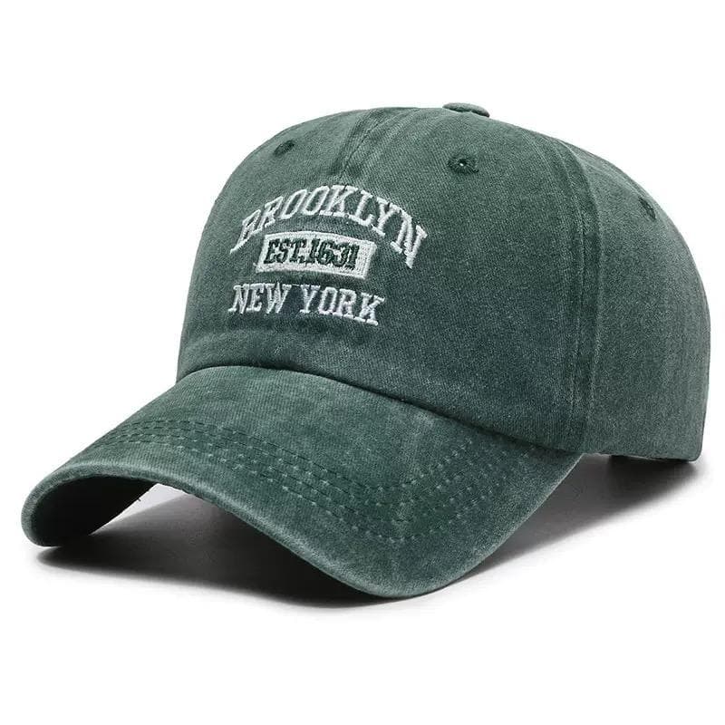 Hot Sale Washed Cotton Brooklyn Embroidery Baseball Cap Outdoor Casual Color Match Hats Unisex Classic Cap for Men And Women 56cm-60cm