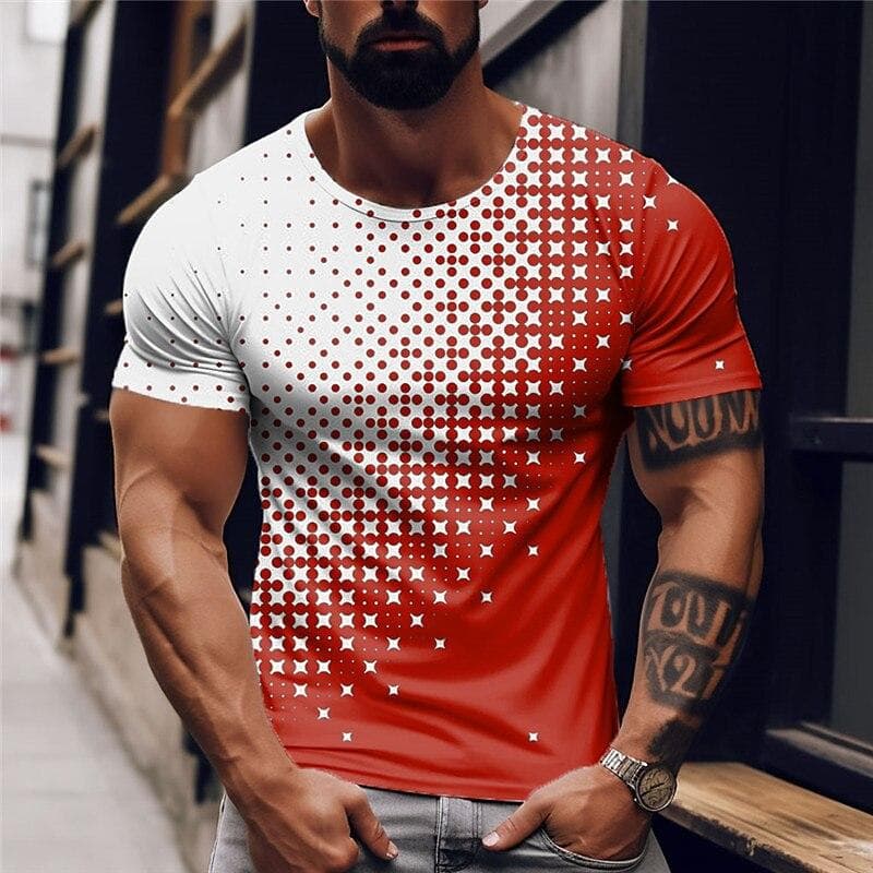 Summer Men's T-Shirt Oversized Tees Top Contrast Print Slim Fit Shirt Punk Short Sleeve Casual Men Clothing Designer Streetwear 6XL