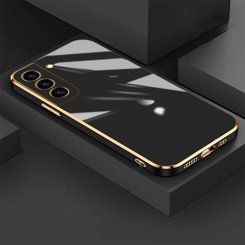 Luxury Square Plating Silicone Case For Samsung S21 S23 S22 A12 A23 A13 A53 A14 A54 iPhone Redmi Note 12 11 Pro 10 OPPO Soft Shockproof Phone Cover OPPO A17 black