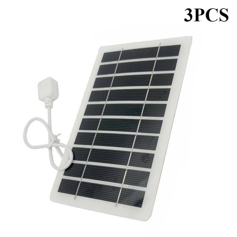 Solar Panel 2W With USB Outdoor Phone Charger Waterproof For Hiking And Camping Portable Solar Charging 5V Mobile Power Supply 3PCS