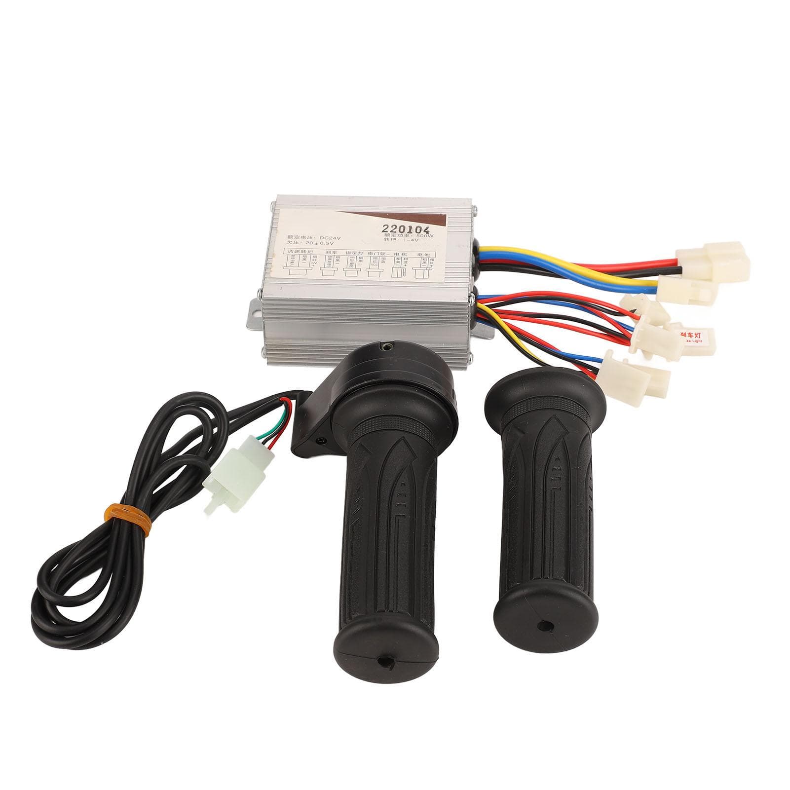 Electric Bike Controller Kit Aluminum Alloy Controller and Throttle Handle Set with for Riding 24V