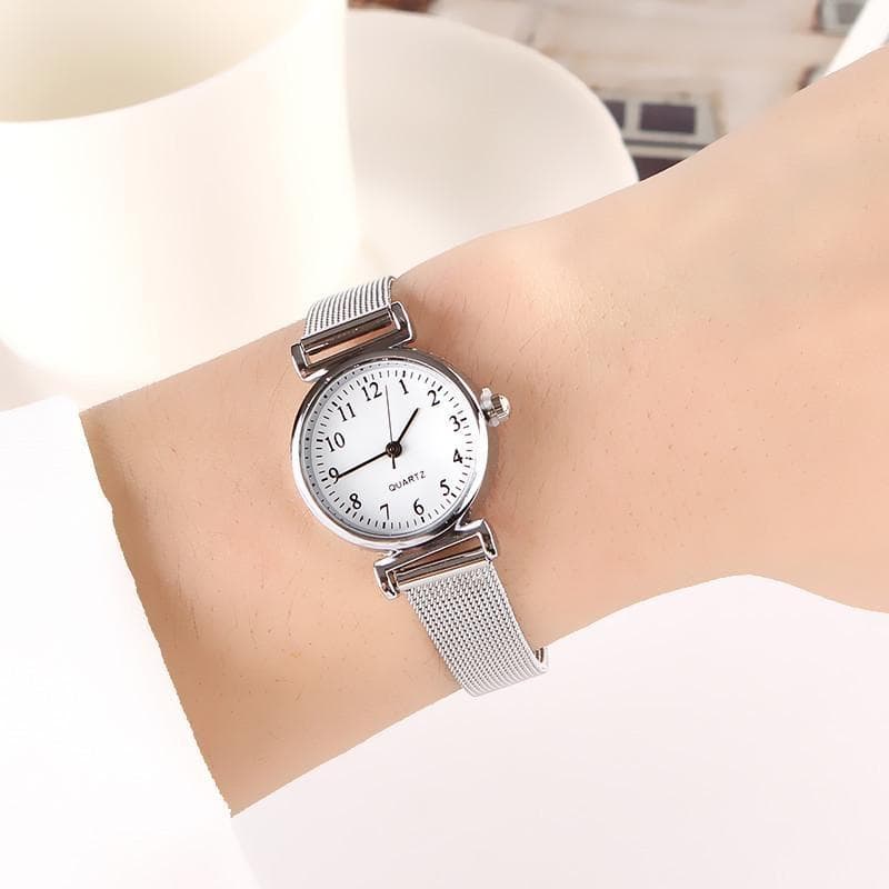 Watches Women Stainless Steel Mesh Belt Watch Small Dial Quartz Clock Ladies Wrist Watch Gifts For Girl
