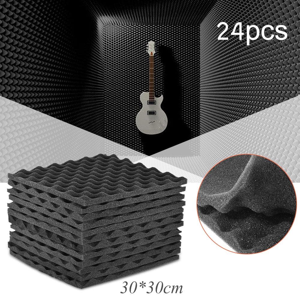 12 Pack Studio Acoustic Foams Panels Sound Insulation Foam 30 * 30cm/ 12 * 12in grey