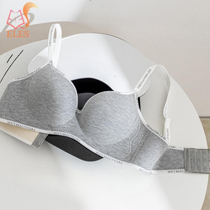 Seamless Shaping Anti-sagging Non-empty Cup Bra 5CM Thick Bras for Flat Chest and Small Chest Women 36 grey