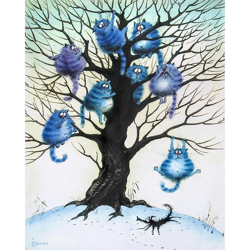 5D DIY Diamond Painting Cat tree Embroidery Cross Stitch Rhinestone Mosaic Home Decor 20X30CM