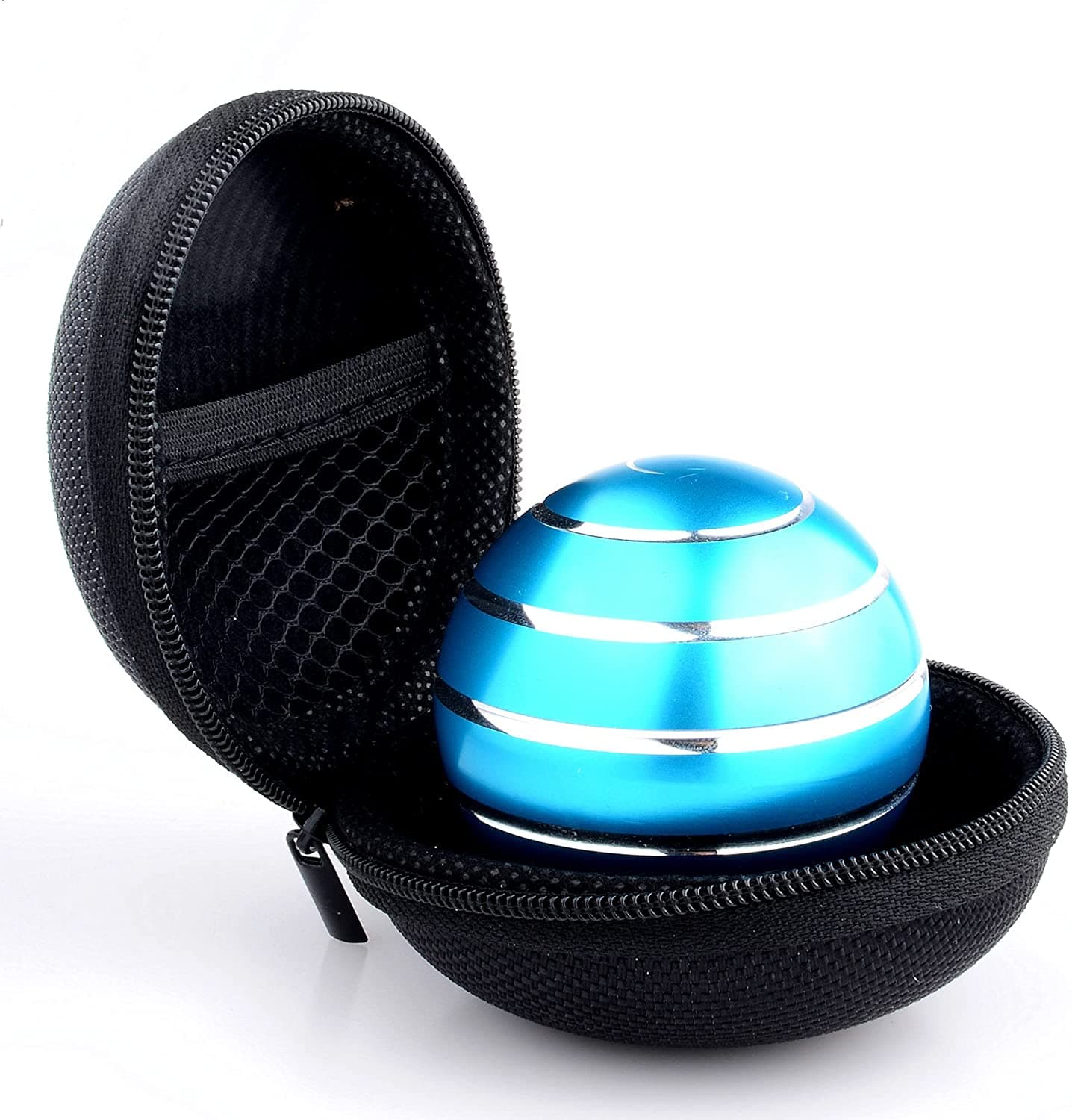Kinetic Desk Toys, Full Body Optical Illusion Spinner Ball, Large Longer Time Spinning Top, Ideal for Parties Holidays Classrooms Office Toys 40mm blue