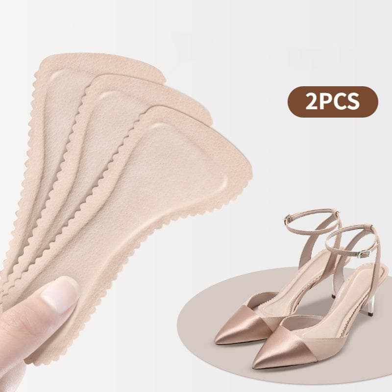 2PCS Self-adhesive Sandals Insoles Antislip Sweat-absorbent High-heeled Shoes Non-slip Stickers Seven-point Pads Soft Bottom 37-38 beige