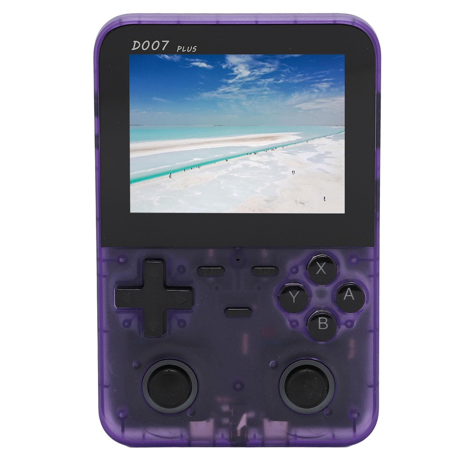 Handheld Game Console 3.5 Inch 640x480 IPS Display Retro Dual Joystick 2500MAH Handheld Game Player purple