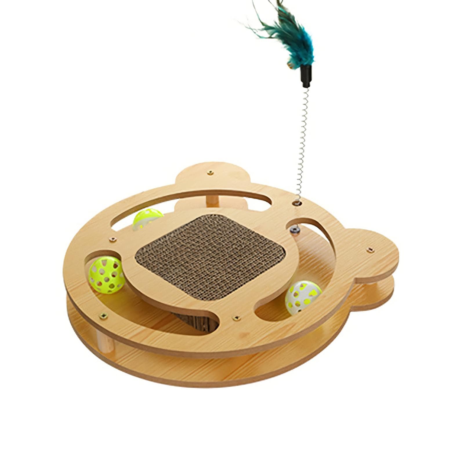 Cat Scratcher Board Wear Resistant Cat Scratching Board Toy with Ball Multifunction Grinding Claw