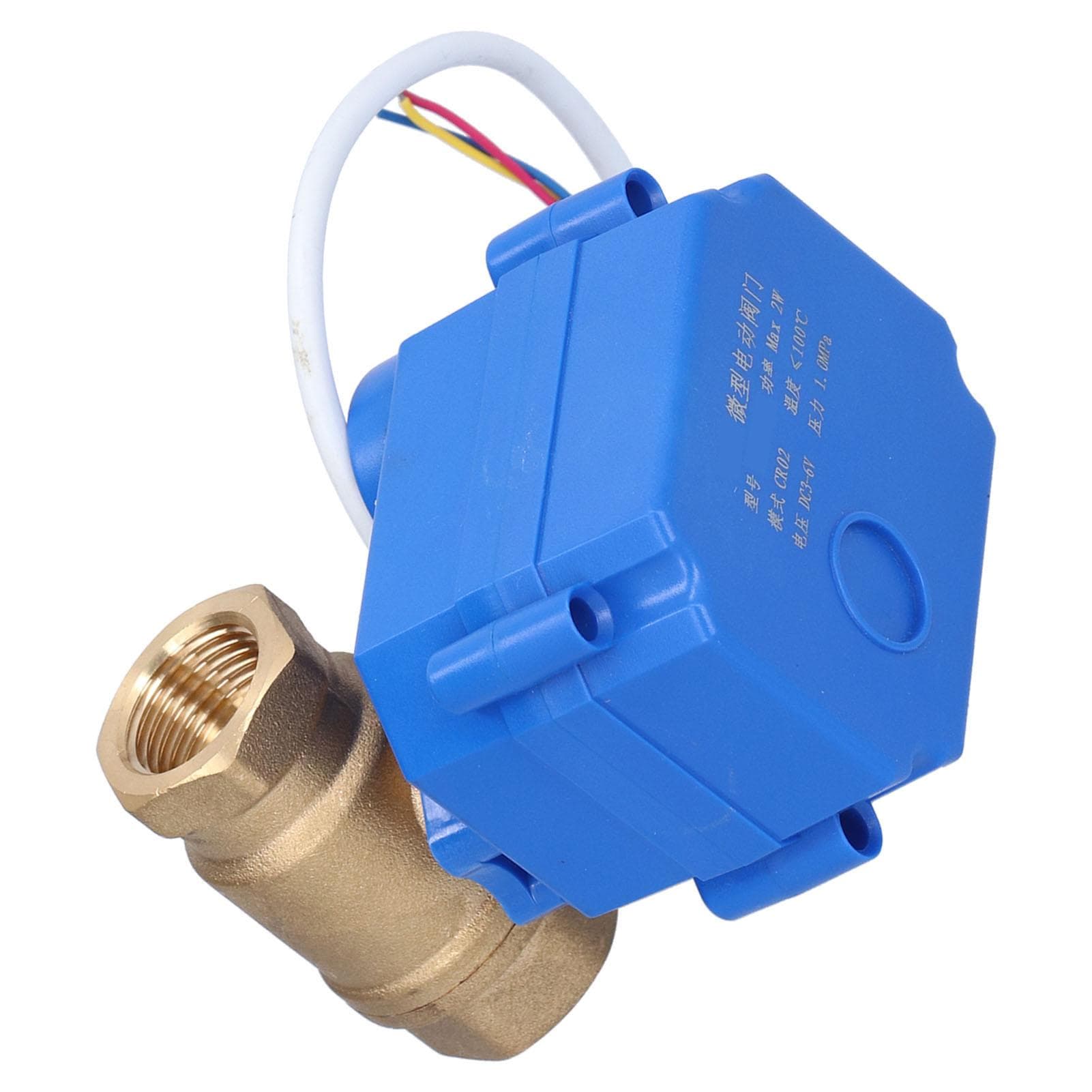 Electric Ball Valve BSP Brass Motorized 3 Wire DC3~6V Through with Switch Indication