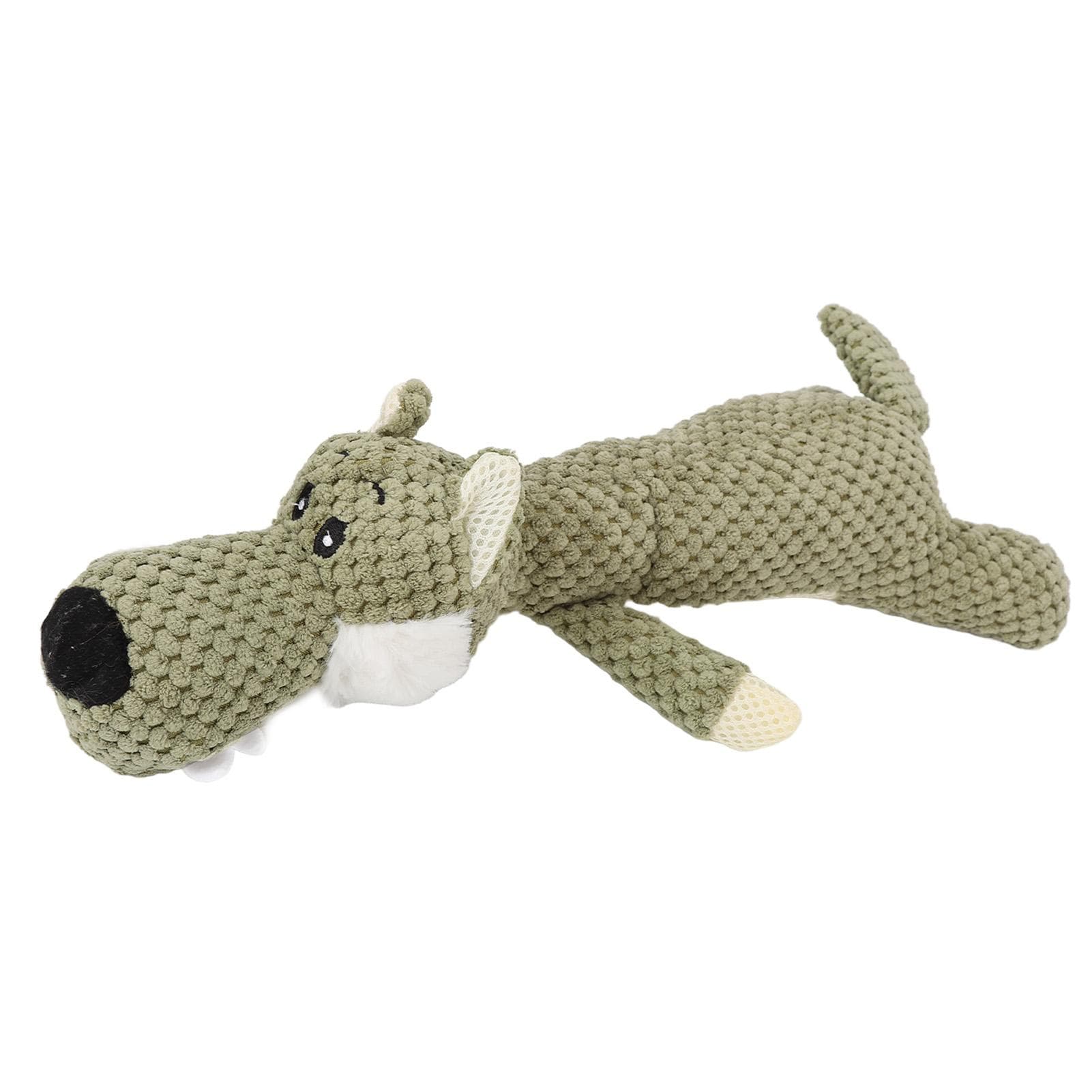 Dog Squeaky Toy Teeth Cleaning Interactive Cute Wolf Shape Plush Puppy Chew Toy for Small Medium