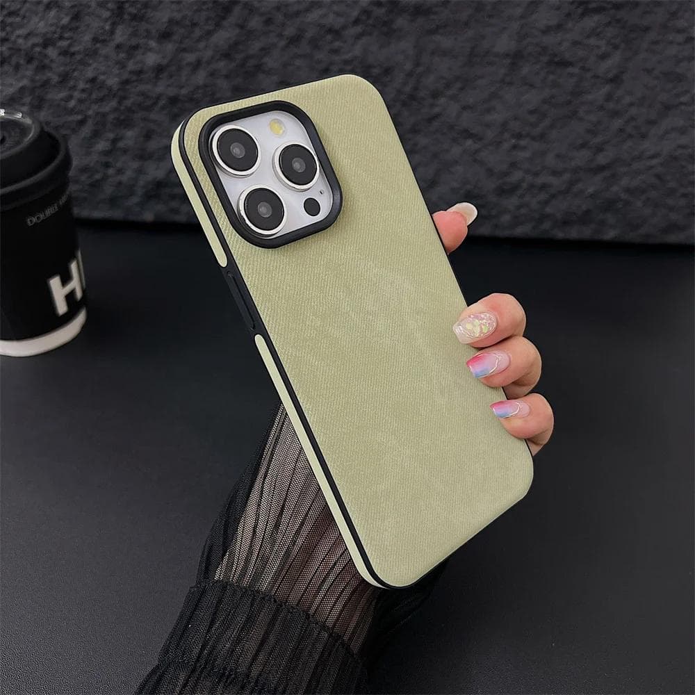 Vintage Leather Shockproof Matte Phone Case For iPhone 15 14 13 12 11 Pro Max Plus Business Ultra Thin Soft Silicone Cover For iPhone 11