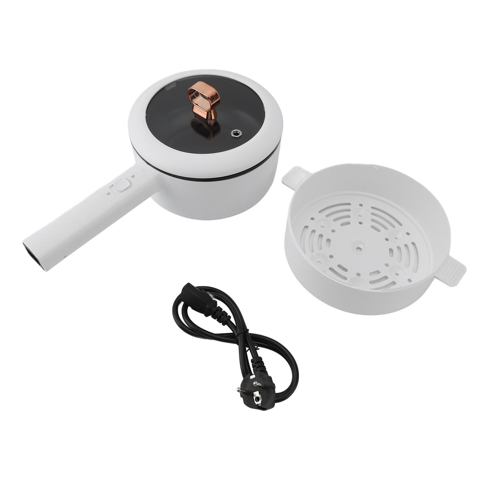 2L Electric Hot Pot Multifunctional 600W Prevents Stick Portable Electric Cooker with Steam Rack L(for 6.5-9kg)