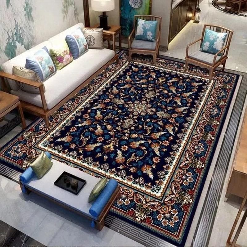 Persian Carpet Large Area Rugs Living Room Crystal Carpet Indoor Welcome Mat Coffee Table Carpet Ethnic Style Bedside Rug Dust Mat 50*80cm
