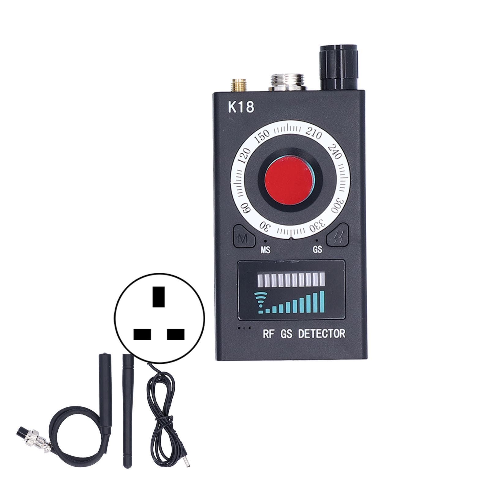 Sensitive Camera Detector GPS RF Signal Bug Eavesdropping Finder Buzzer Vibration Alarm 100?240VUS