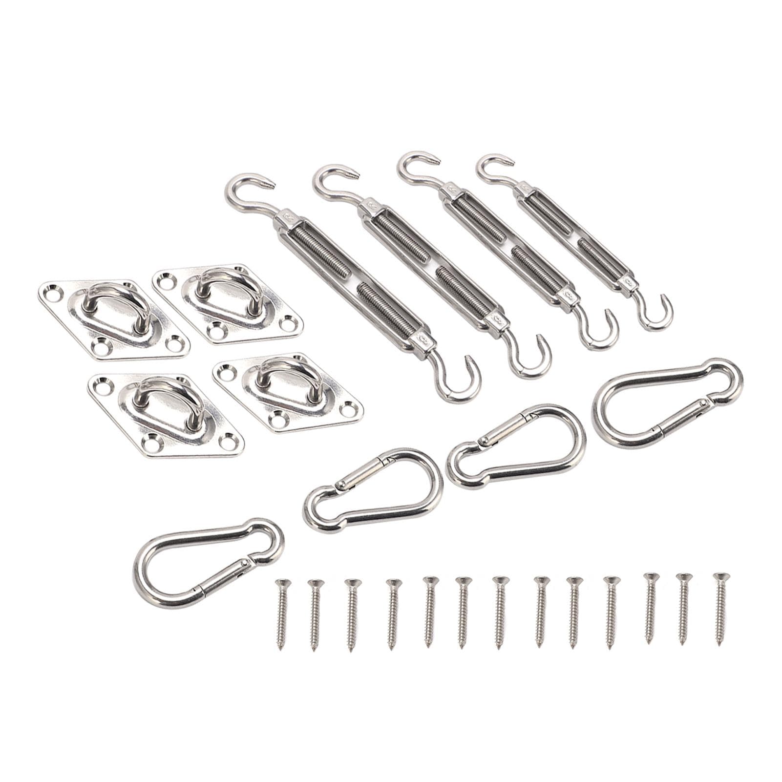 Stainless Steel Sunshade Sail Hardware Kit Turnbuckle Spring Hook Awning Fixing Accessory