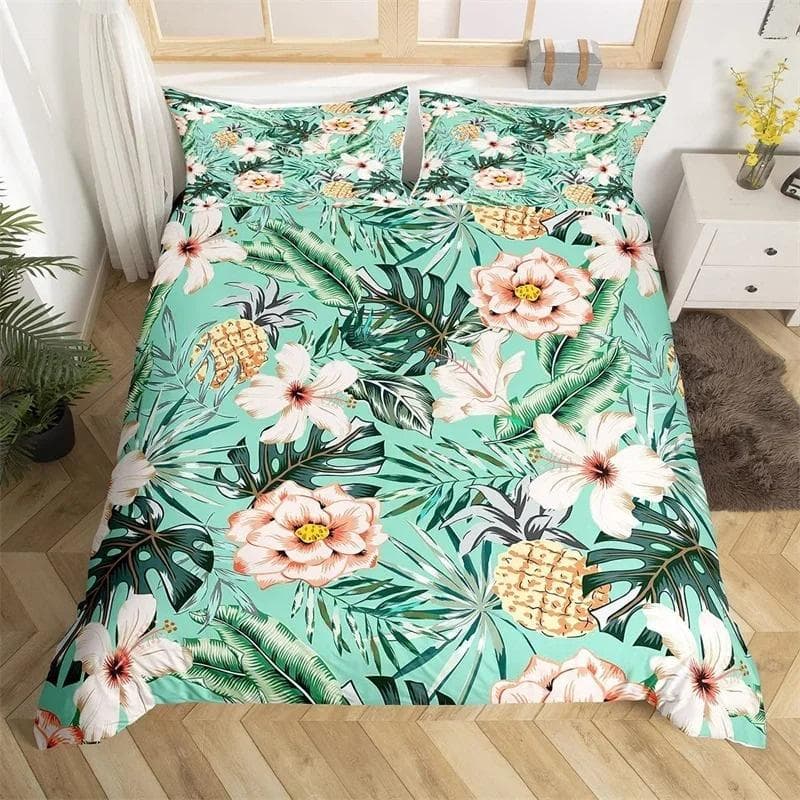 Animal Plant Flowers Leaves Duvet Cover Set King Queen Double Full Twin Single Size Duvet Cover Pillow Case Bed Linen Set 135x200cm 2pcs