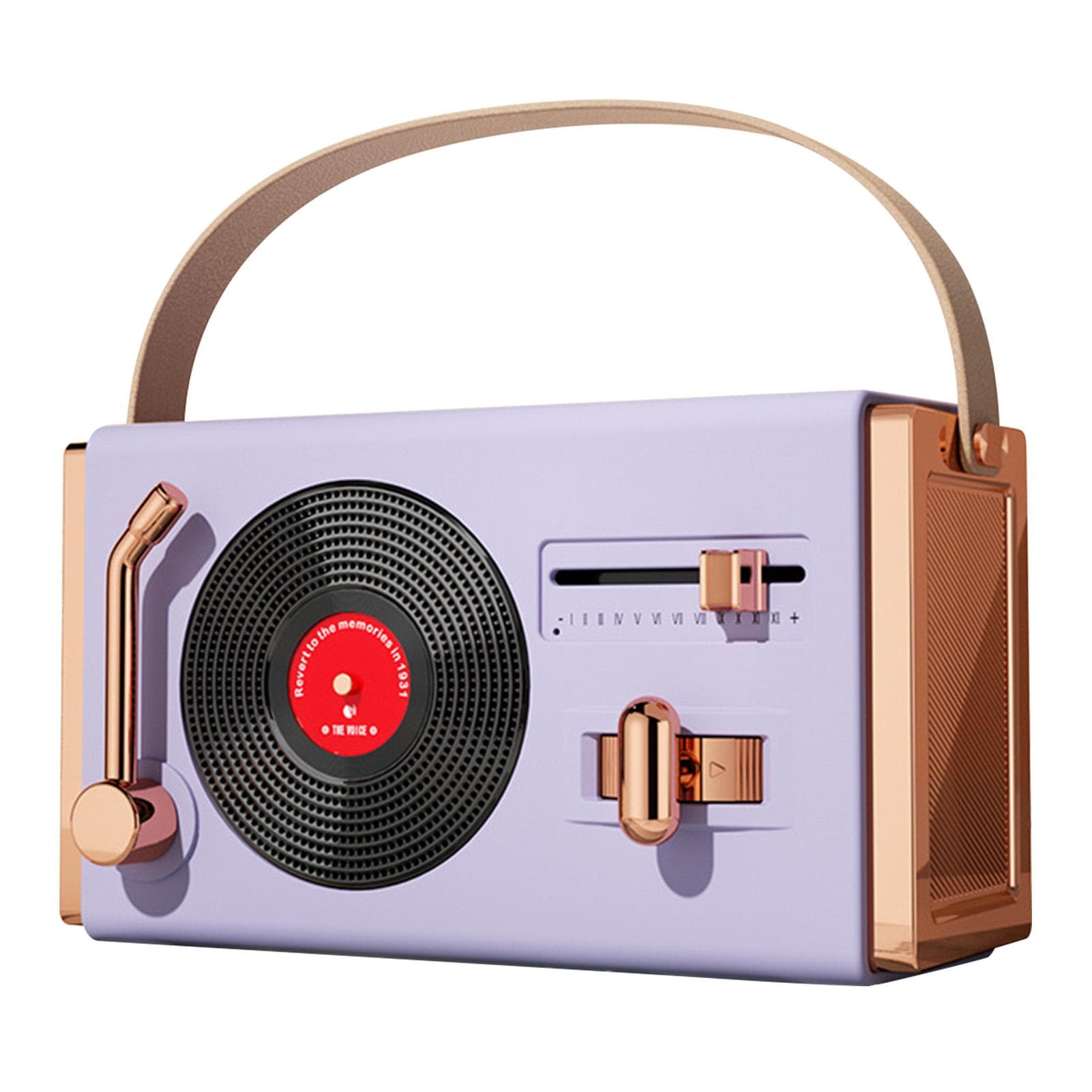 Outdoor Bluetooth Speaker Portable Decorative High Sound Quality USB Sticks Support Retro Bluetooth purple
