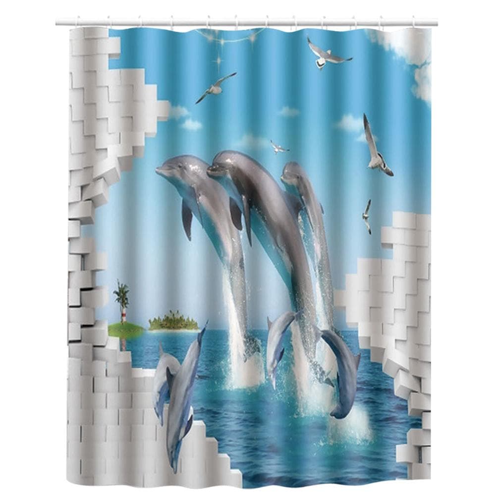 180x180cm Beautiful Print Shower Curtain Polyester Waterproof Bathroom Bath Curtain