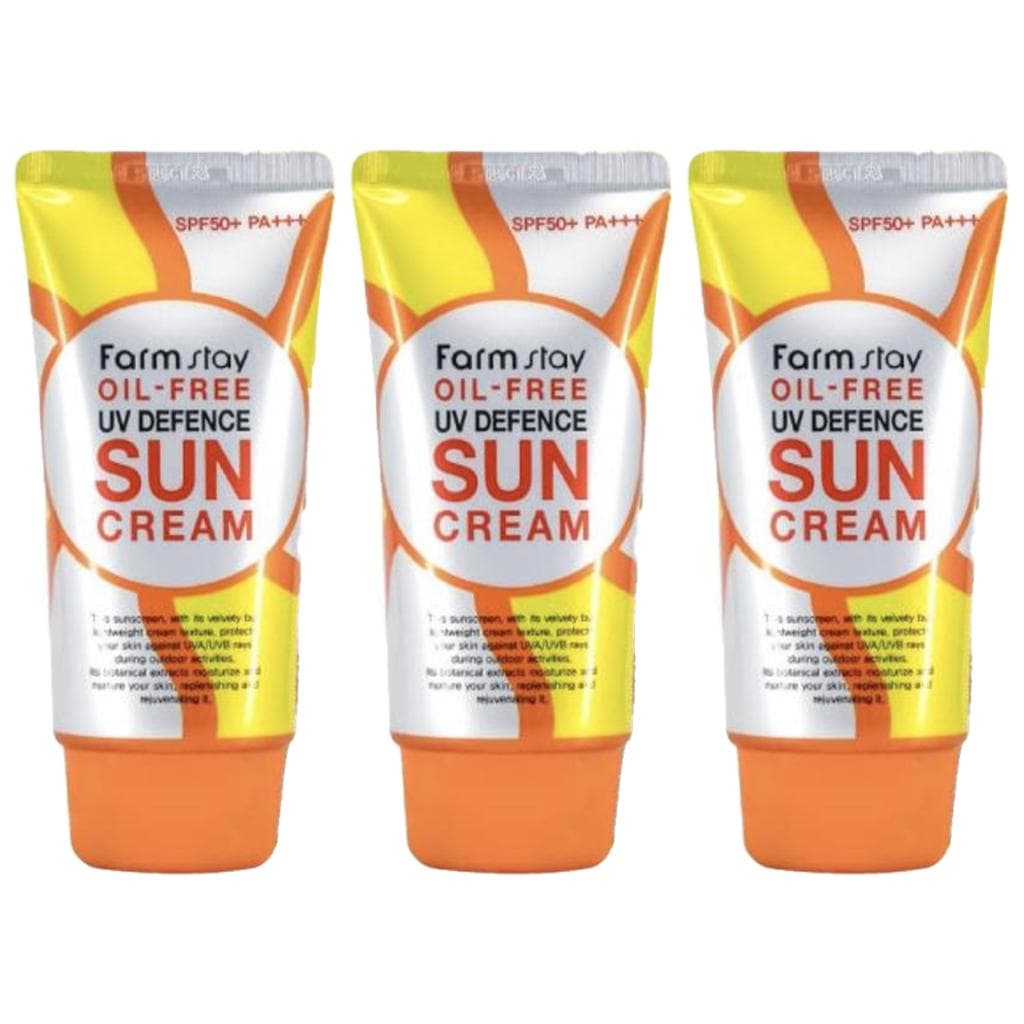 FARM STAY Oil Free UV Defense Sun Cream SPF 50+ PA +++ 70ml (3 Options) 3pcs