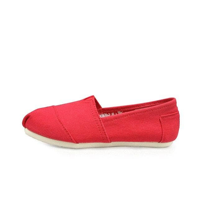 Unisex Classic Comfortable Canvas Shoes Spring and Summer High Quality Casual Breathable Flat Shoes Men's Canvas Shoes 39 red