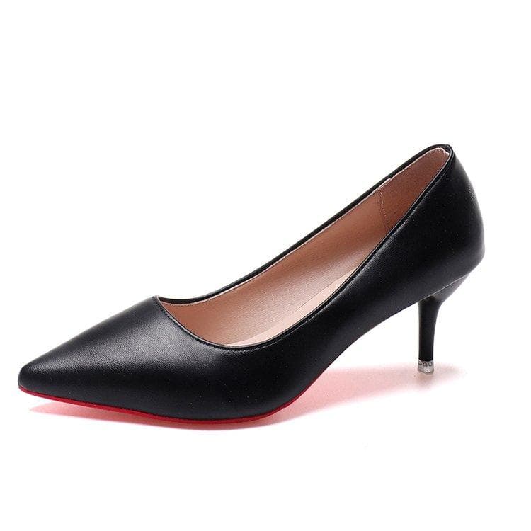 Sexy Red Women High Heels Classic Ladies Pumps Autumn Soft Leather Dress Heel Shoes for Women Banquet Wedding High Heels 38