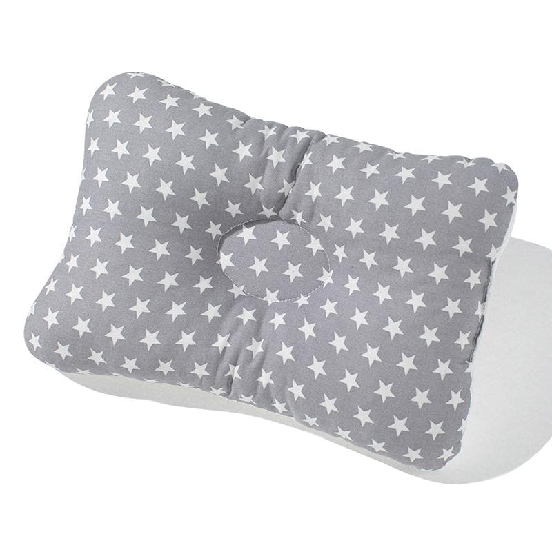 Newborn Baby Cotton Pillow Prevent Flat Head Infant Anti Roll Pillow Positioner C-Gray Star