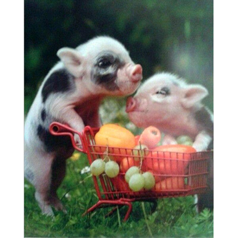 Cute Little Pigs Diamond Painting Diamond Picture 5D Diy Mosaic Rhinestone Home Decoration 20X30CM